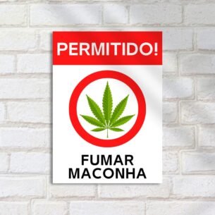 Quadro Decorativo Fumar Maconha Permitido Sinal