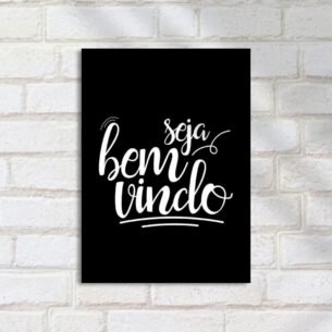 Quadro Decorativo Seja Bem Vindo Calligrafia