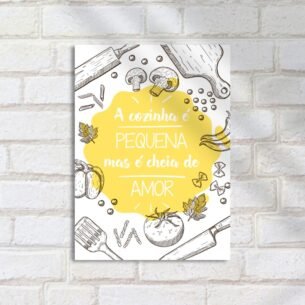 Quadro Decorativo Cozinha Pequena Cheia Amor