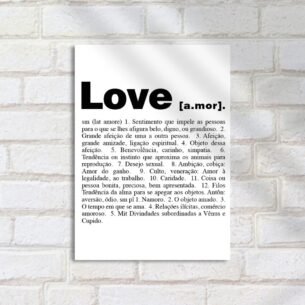 Quadro Decorativo Love Definicao Dicionario