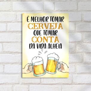 Quadro Decorativo Cerveja Brindando Frases