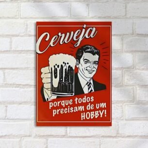 Quadro Decorativo Cerveja Cartaz Vintage Homem