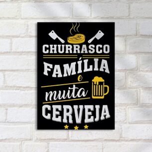 Quadro Decorativo Churrasco Familia Cerveja
