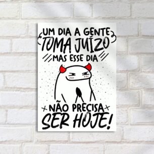 Quadro Decorativo Frase Divertida Demonio Branco