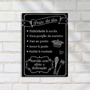 Quadro Decorativo Prato Do Dia Afeto Culinaria