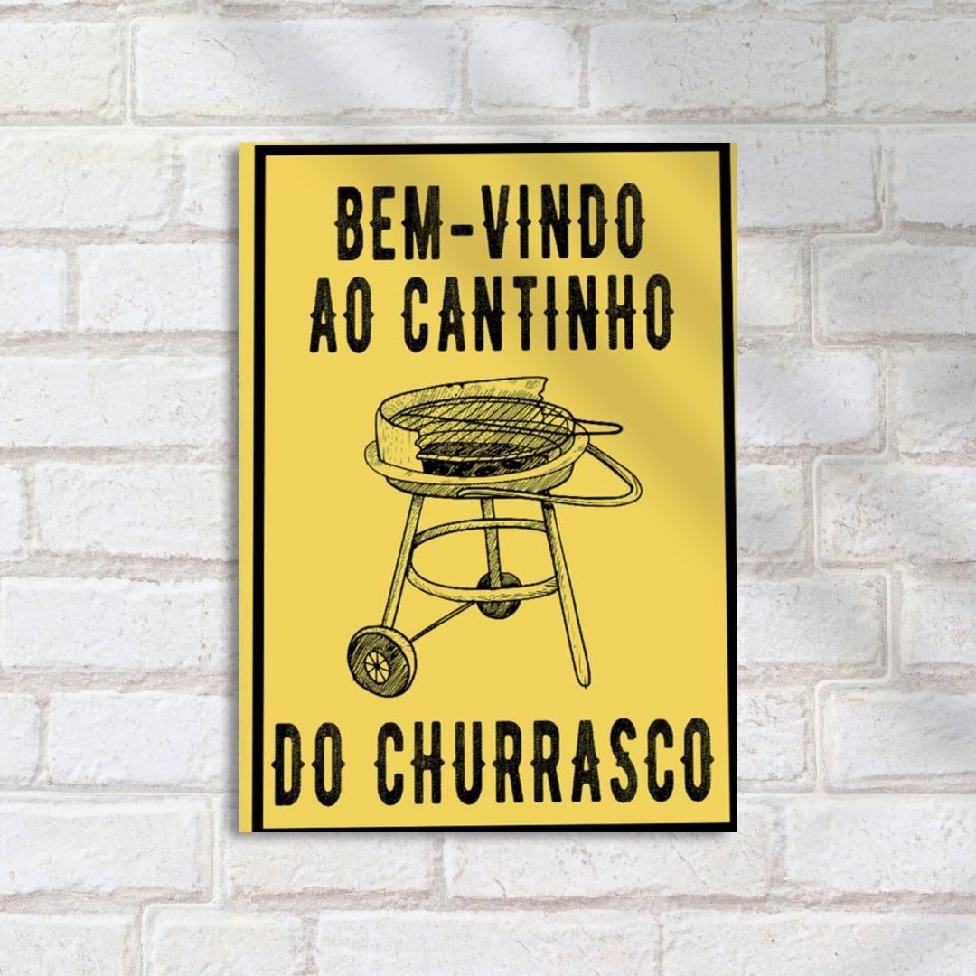 Quadro Decorativo Cantinho Churrasco Bemvindo