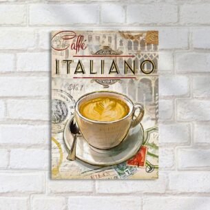 Quadro Decorativo Cafe Italiano Xicara