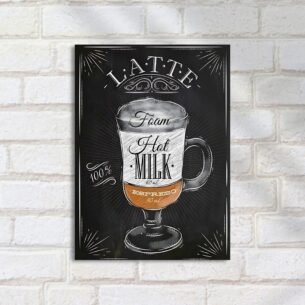 Quadro Decorativo Latte Arte Chalkboard