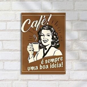 Quadro Decorativo Mulher Poster Retro Cafe