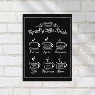 Quadro Decorativo Guia Bebidas Cafe Especial