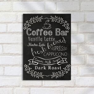 Quadro Decorativo Coffee Bar Chalkboard Menu