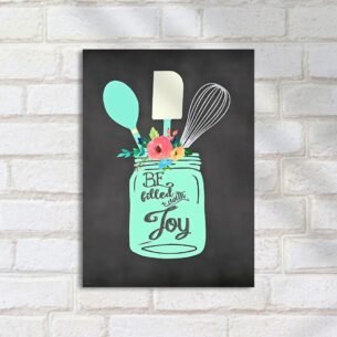 Quadro Decorativo Vaso Utensilios Culinaria Flores