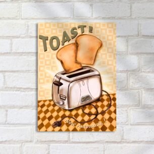 Quadro Decorativo Torradeira Fatias Pao Toastado