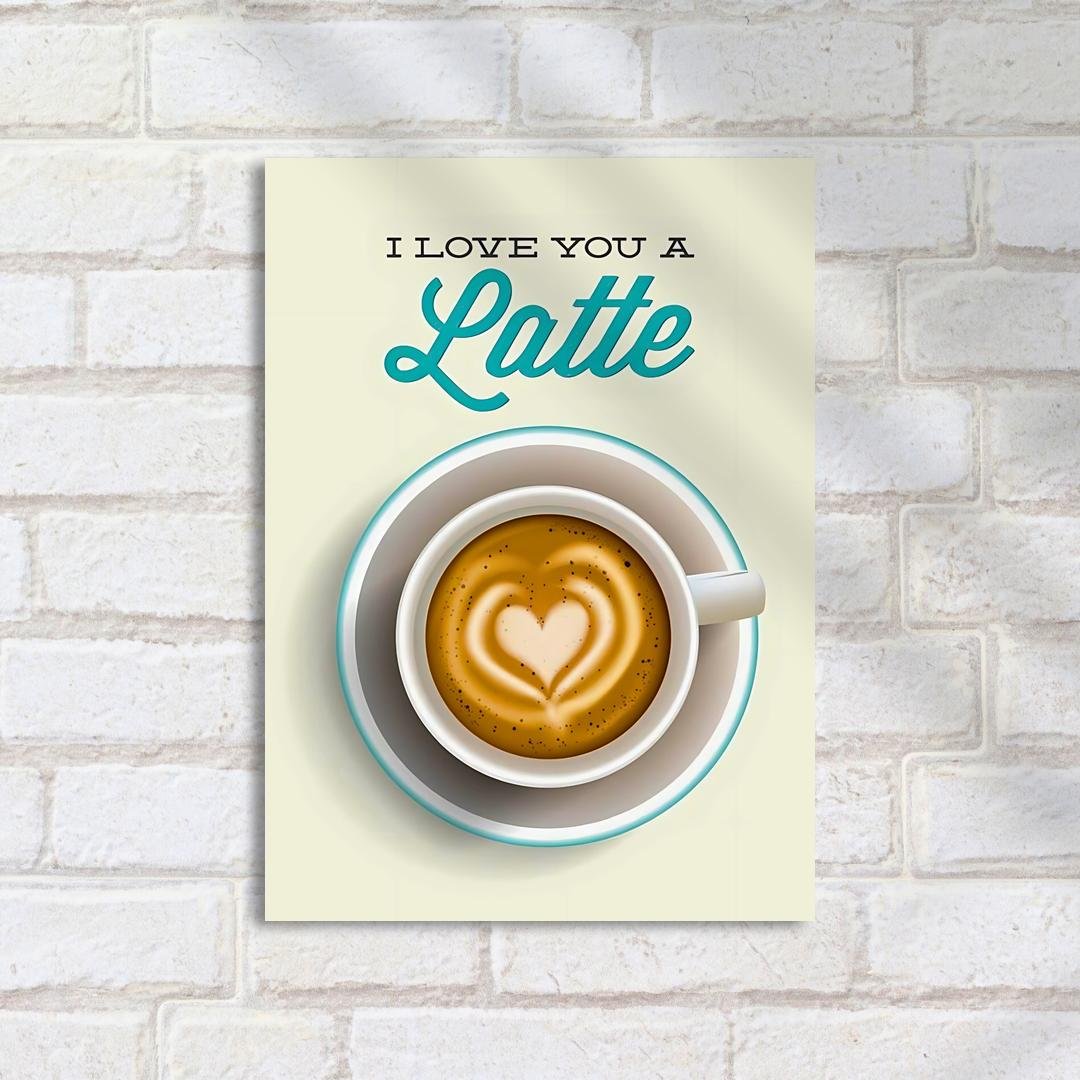 Quadro Decorativo Cafe Coracao Latte