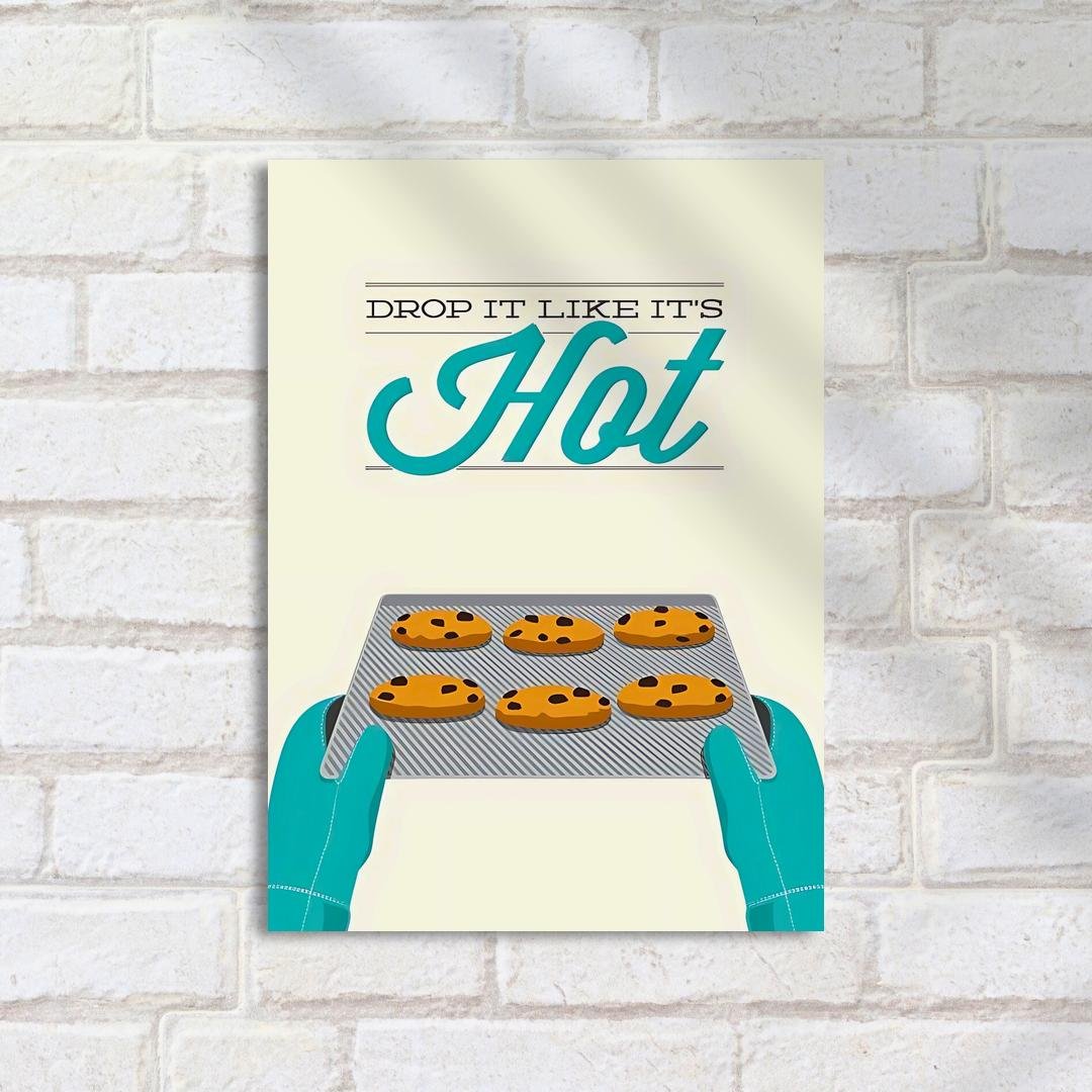 Quadro Decorativo Biscoitos Quentes Assadeira Luva