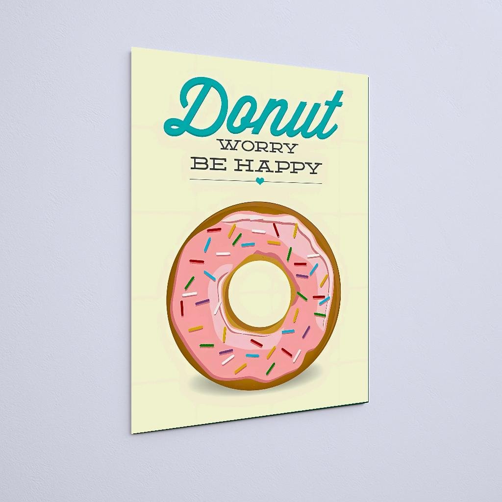 Quadro Decorativo Donut Worry Be Happy - Imagem 2