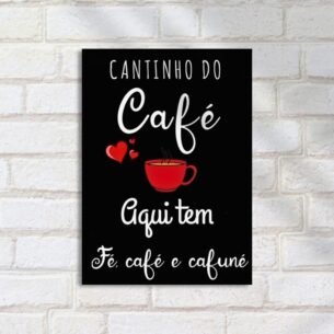 Quadro Decorativo Cantinho Cafe Coracao Cafune