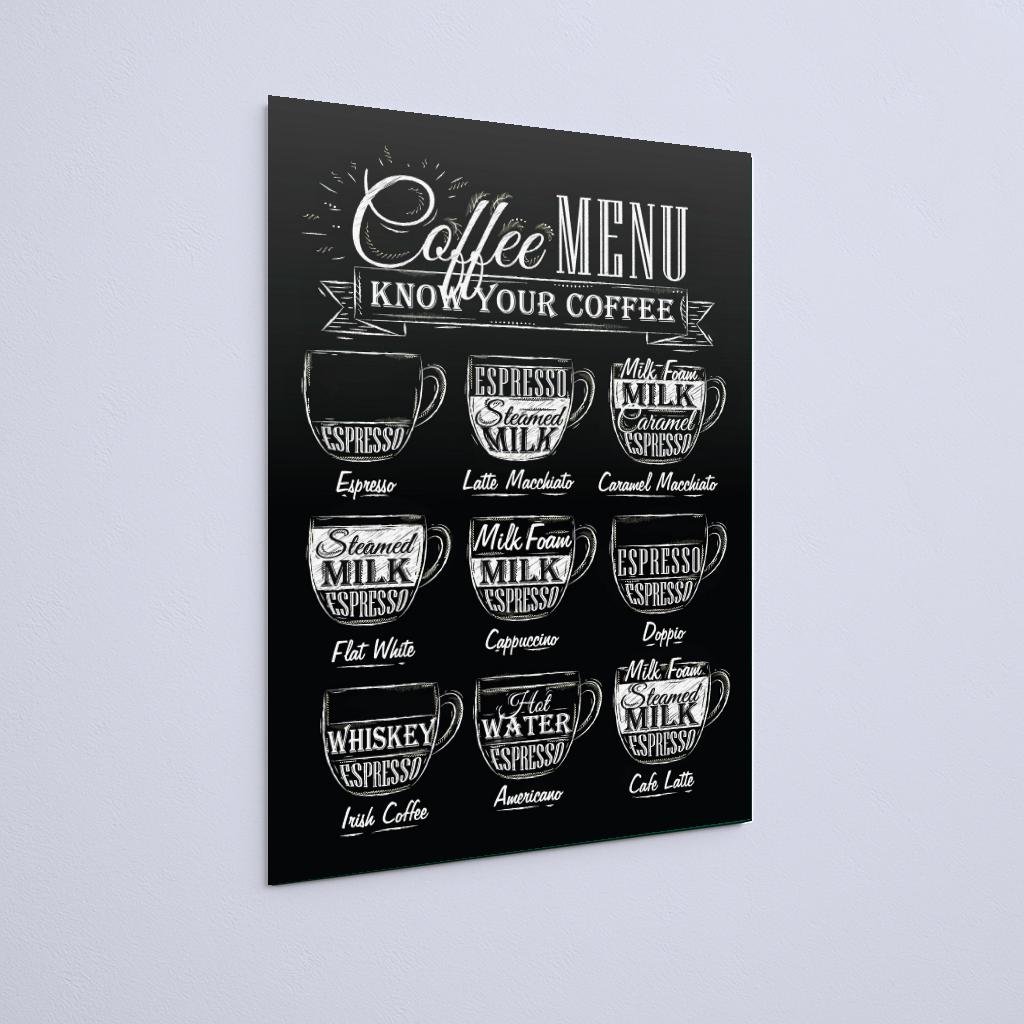 Quadro Decorativo Menu Tipos De Cafe - Imagem 2