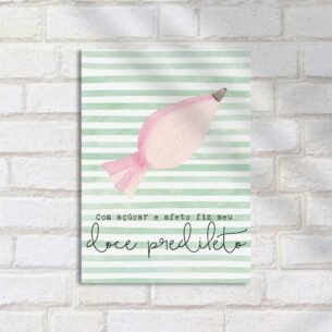 Quadro Decorativo Doce Predileto Aquarela Listras