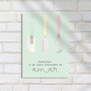 Quadro Decorativo Utensilios Confeitaria Amor