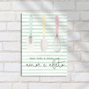 Quadro Decorativo Utensilios De Cozinha Amor Afeto
