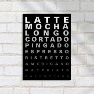 Quadro Decorativo Tipos Cafe Palavras Relacionadas