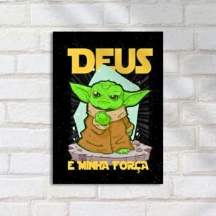 Quadro Decorativo Baby Yoda Deus Forca