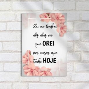 Quadro Decorativo Frase Motivacional Flores Rosas