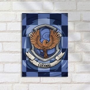 Quadro Decorativo Corvinal Escudo Azul Corvo