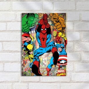 Quadro Decorativo Super Herois Marvel Quadrinhos