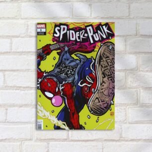 Quadro Decorativo Spider Punk Tocando Guitarra