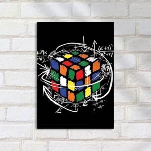 Quadro Decorativo Rubiks Cubo Desenho Equacao
