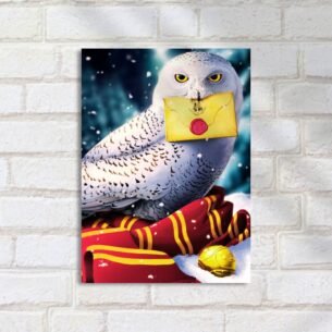 Quadro Decorativo Coruja Carta Cachecol Grifinoria
