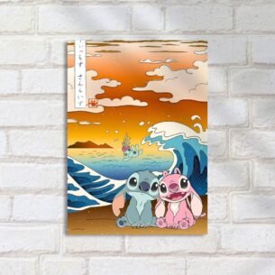 Quadro Decorativo Stitch Amiga Ondas Grandes