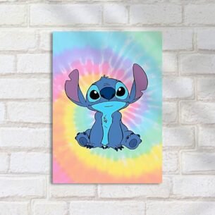 Quadro Decorativo Stitch Colorido Arcoiris