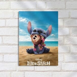 Quadro Decorativo Stitch Praia Coco