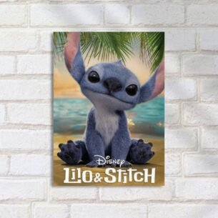 Quadro Decorativo Stitch Praia Sorridente