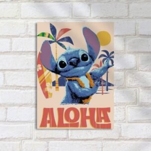 Quadro Decorativo Stitch Havaiano Aloha