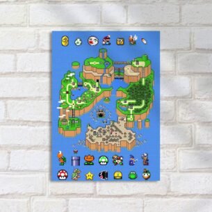 Quadro Decorativo Filmes - Super Mario World Mapa