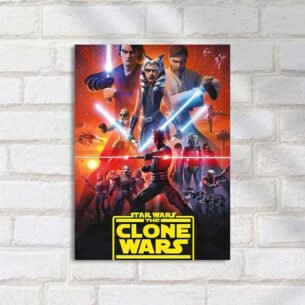 Quadro Decorativo Clone Wars Personagens Luzesabres