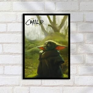 Quadro Decorativo Baby Yoda Floresta Clara