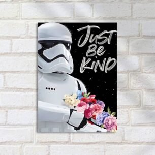Quadro Decorativo Stormtrooper Flores Just Be Kind