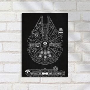 Quadro Decorativo Millennium Falcon Diagrama Tecnico