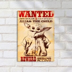 Quadro Decorativo Wanted Baby Yoda Cartaz