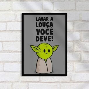 Quadro Decorativo Yoda Lavar Louca