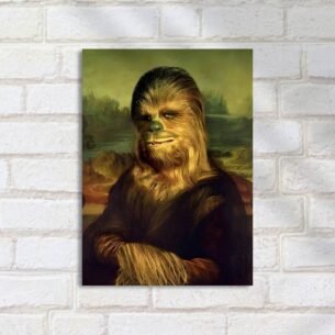 Quadro Decorativo Chewbacca Mona Lisa Mashup