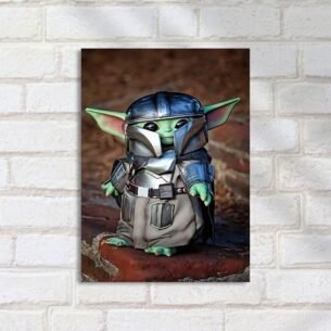 Quadro Decorativo Grogu Armadura Jedi