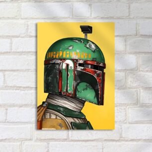 Quadro Decorativo Boba Fett Capacete Amarelo