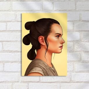 Quadro Decorativo Retrato Perfil Garota Jedi