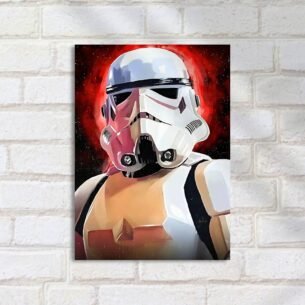 Quadro Decorativo Stormtrooper Fundo Vermelho